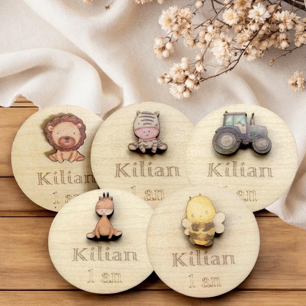 Collection de magnets en bois pour cadeaux d'invités