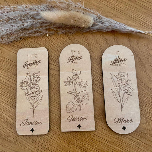 marque page fleur de naissance