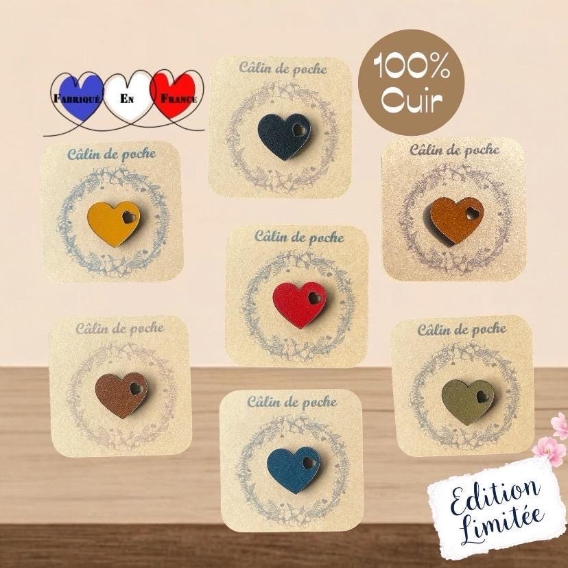Colllection de Câlins de Poche en cuir  plusieurs coloris disponibles.